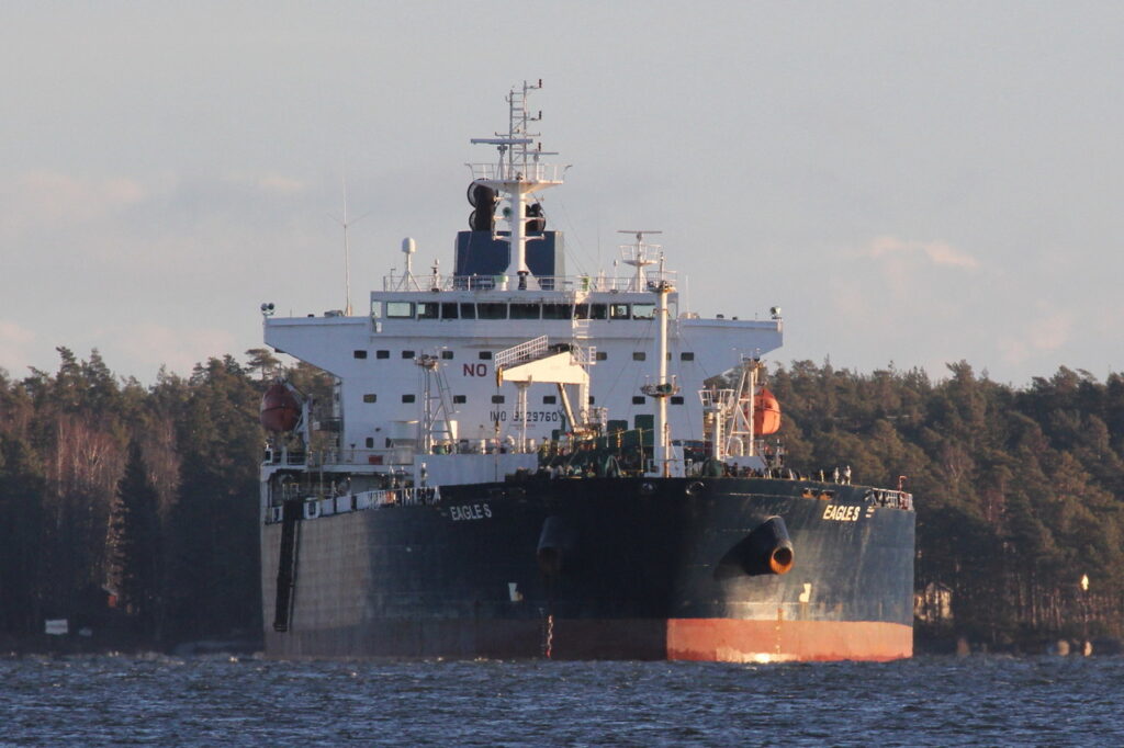 Crude oil tanker Eagle S, Svartbäck anchoring site, Porvoo, Finland.