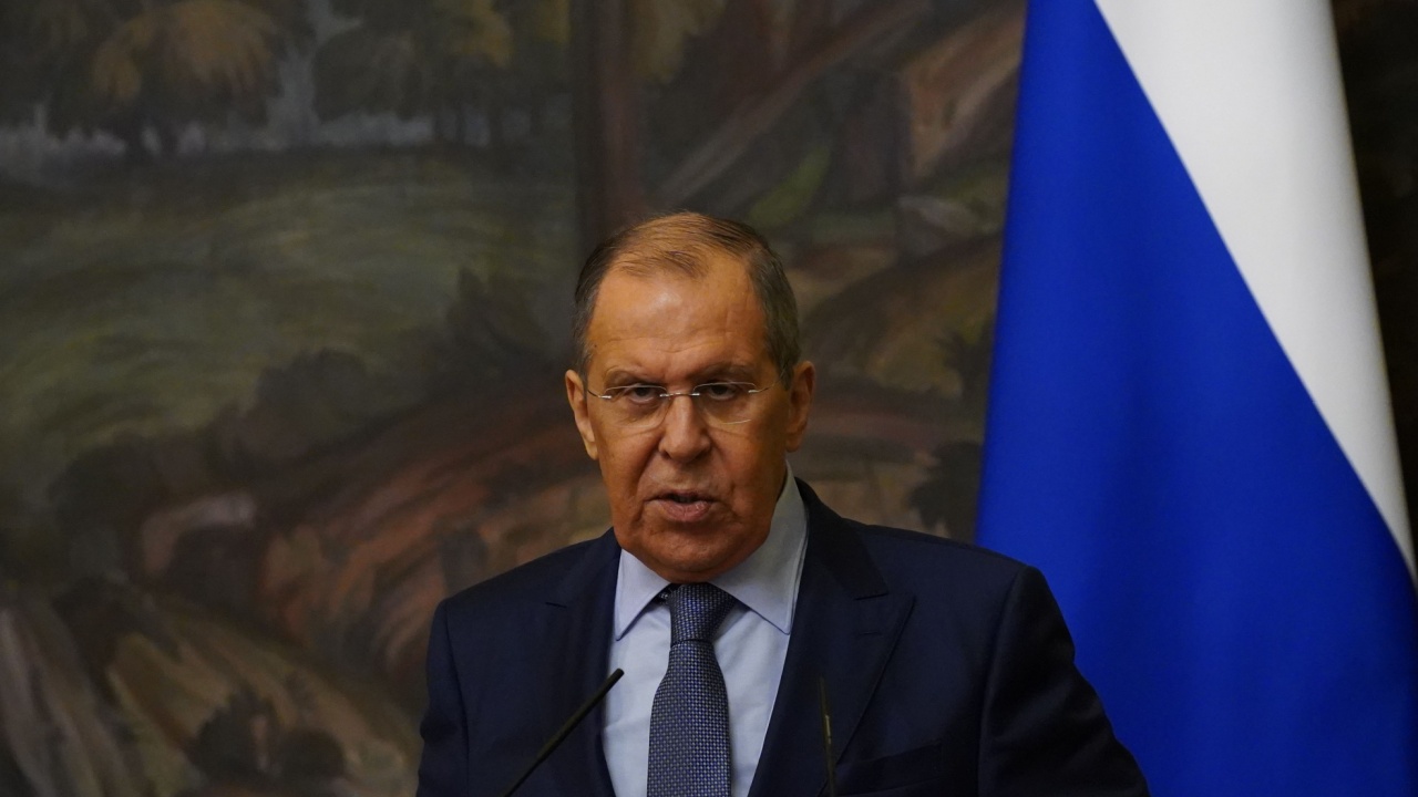 August 19, 2021: Russia's foreign minister Sergey Lavrov during the press conference with Libya's foreign minister Najla El Mangoush.